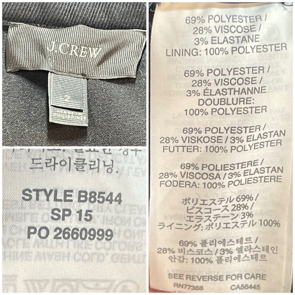 J Crew Tipped Twill Blazer Jacket w/ Mandarin Collar; Black/Navy - Womens Size 4 - Picture 4 of 16